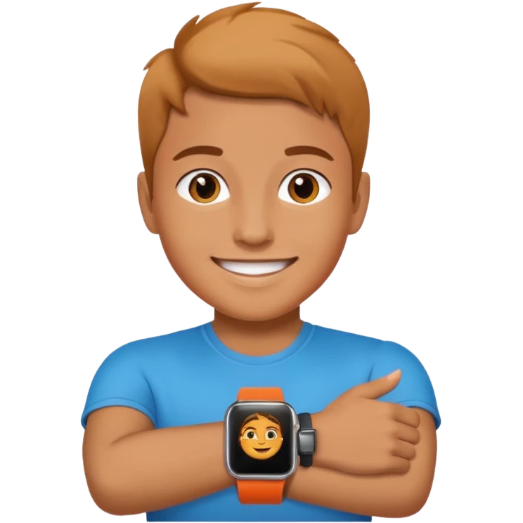 Young person wearing a smartwatch emoji