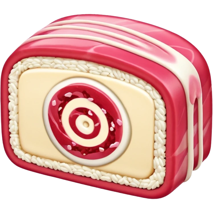 Strawberry cheesecake sushi emoji