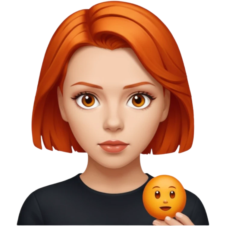 scarlett johansson, orange red emoji
