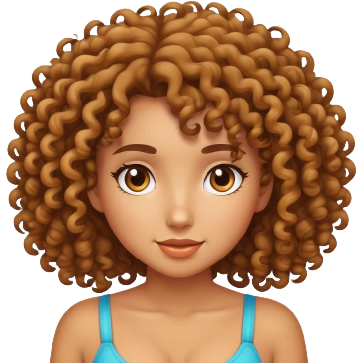 curly-haired girl with big butt emoji