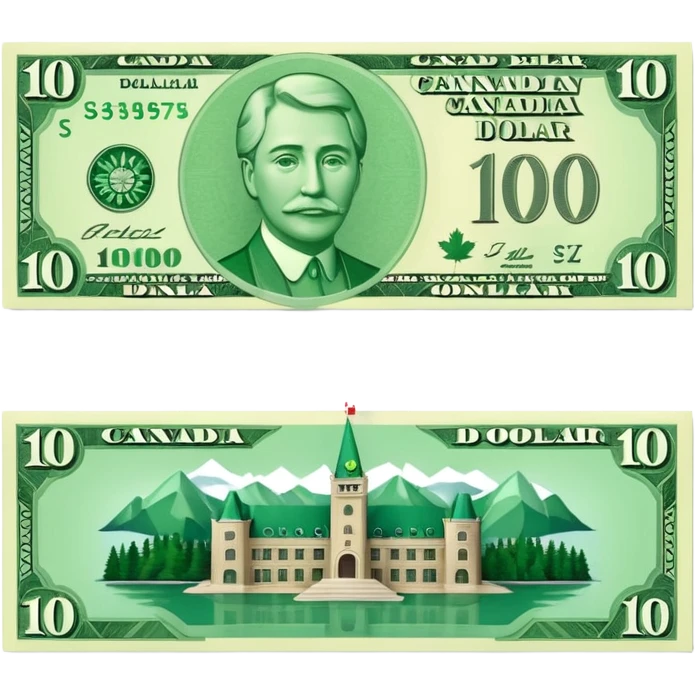 10 Dolar canadiense  emoji