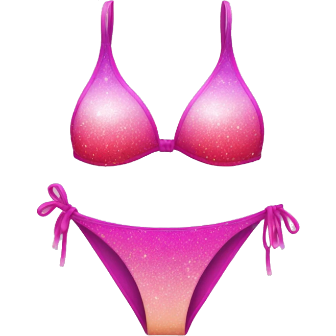 Pink ombre bikini with glitter  emoji