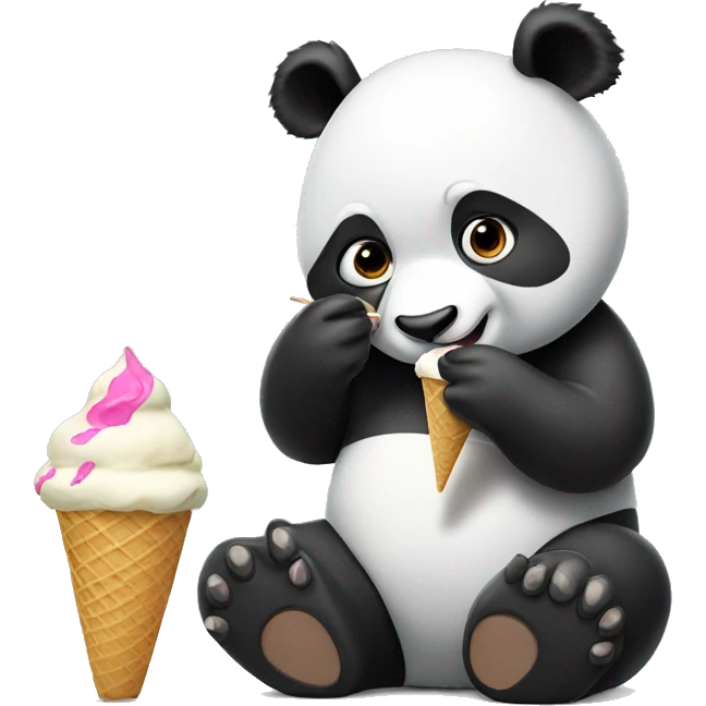 Panda eating ice cream emoji