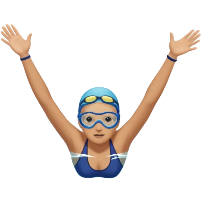 person swimming laps in pool zoomed out showing lap swiming back stroke, no more zoomed out full body but par under water emoji