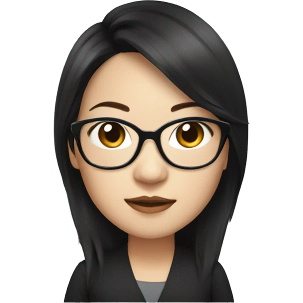 Whitney Lau, dark hair, chinese, woman with glasses emoji
