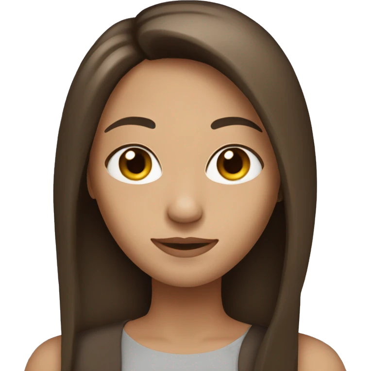brunette with straight long hair emoji