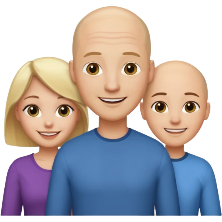 throuple blonde brunette females bald male emoji
