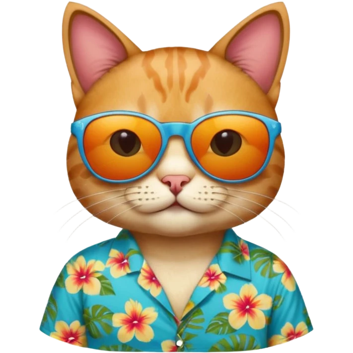 Cat – relaxed with sunglasses and bright aloha shirt emoji