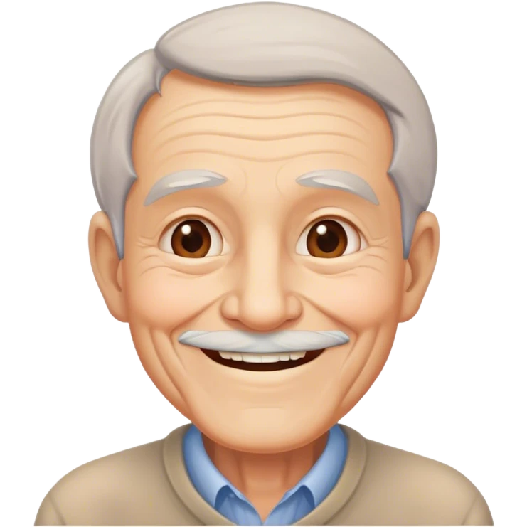smiling old man portrait emoji