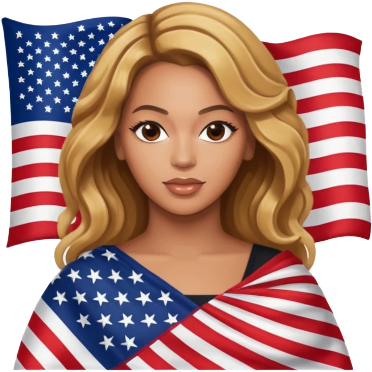 Beyonce with holding an american flag emoji