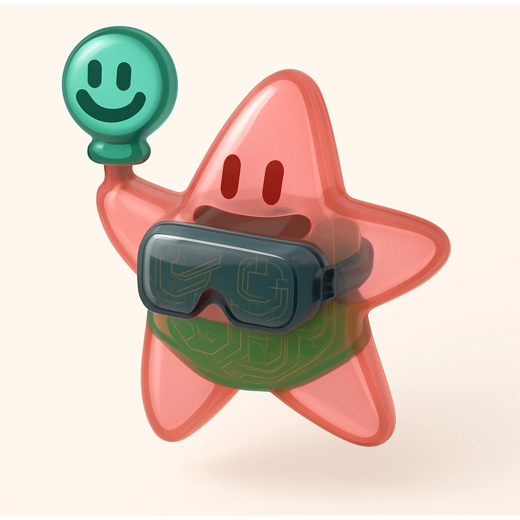 A virtual reality headset with internal circuits visible through translucent material emoji