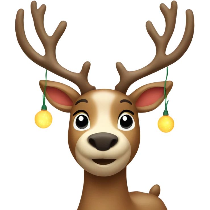 Reindeer with Christmas lights emoji