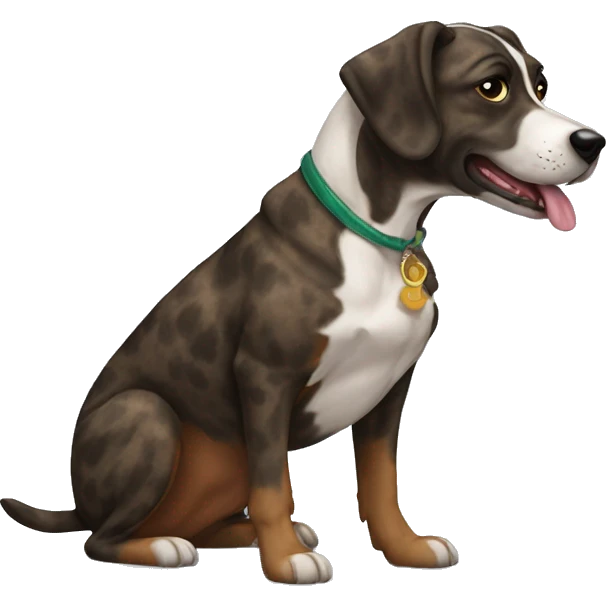 Brindle dog with Duck emoji