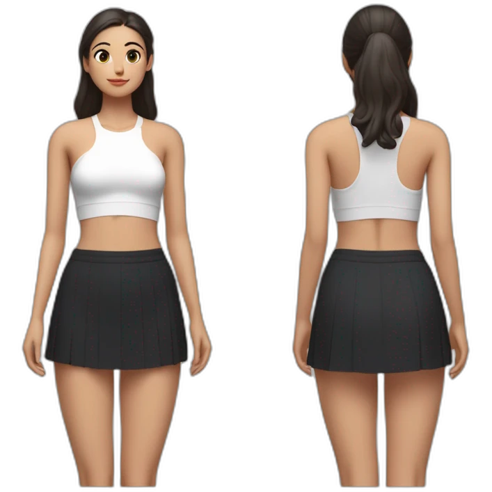 beauty-padahastasana-short-black-skirt-back-and-front-views-white-knickers-long-white-socks emoji