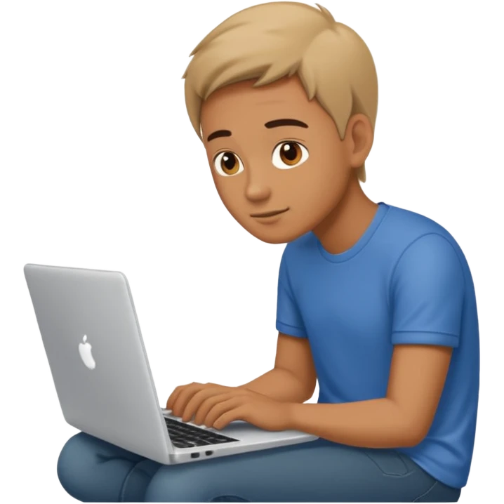 its a man sitting working on a laptop with no face or anything emoji