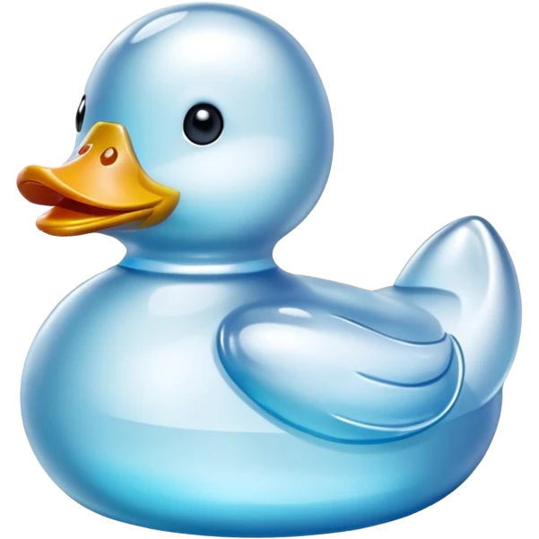 Transparent crystal rubber duck emoji