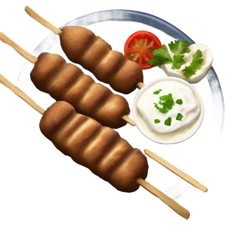 Bosnian national dish cevapi with kaymak and somun  emoji