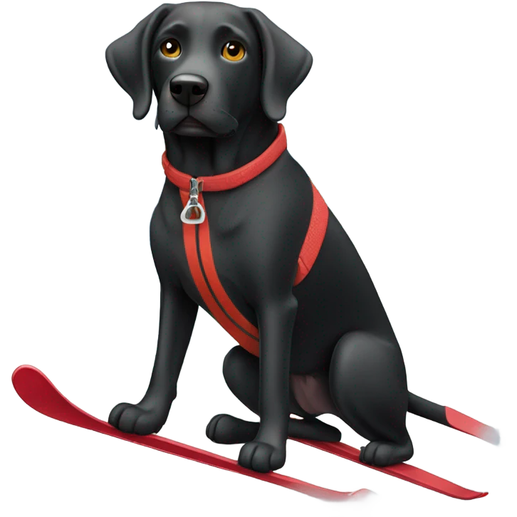 black lab skiing emoji
