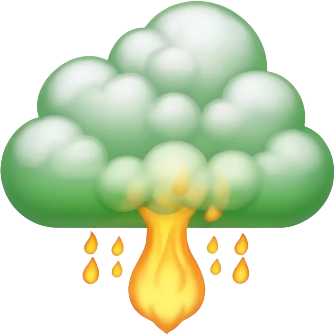 A cute fart green emoji