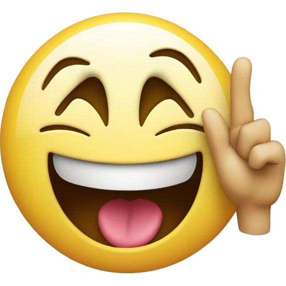 Smilie face with a tear, head exploded holding up fingers in the peace sign whilst smiling  emoji