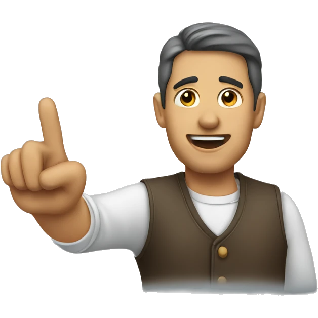 man pointing at his ear emoji