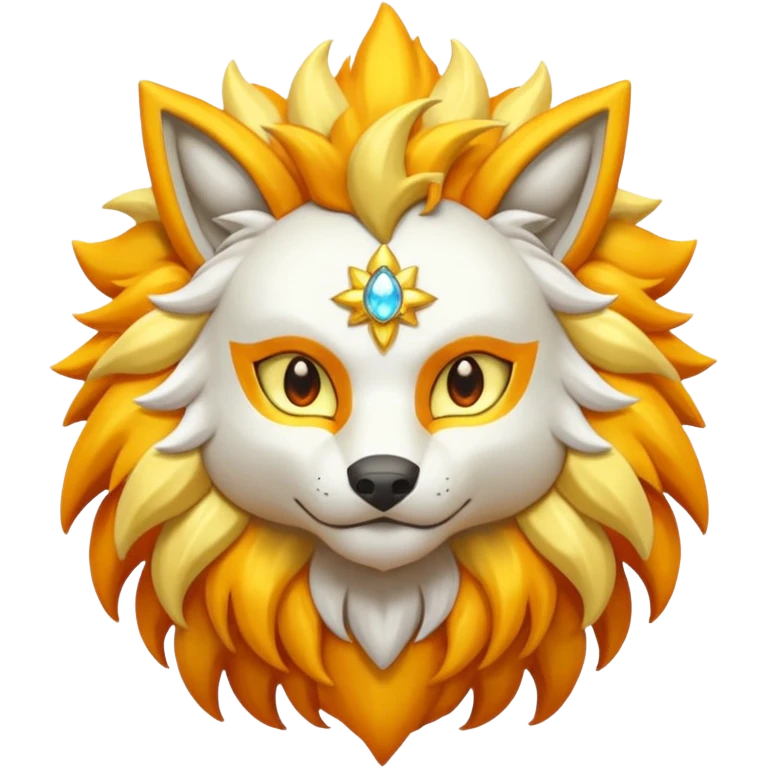 Pokemon legendary oragen and yellow solgaleo emoji