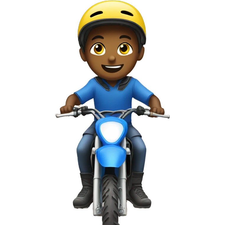 Boy on blue Dirt bike  emoji