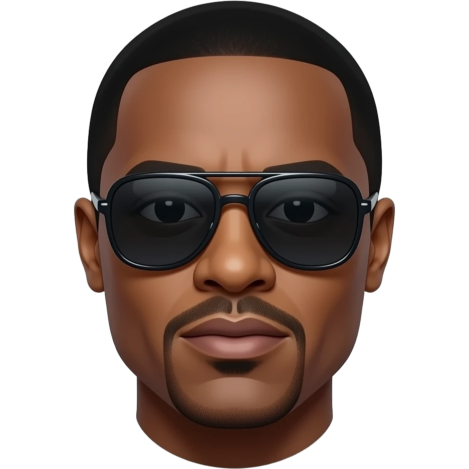 P Diddy head and no body with a dodgy look on his face. Wearing shades. emoji