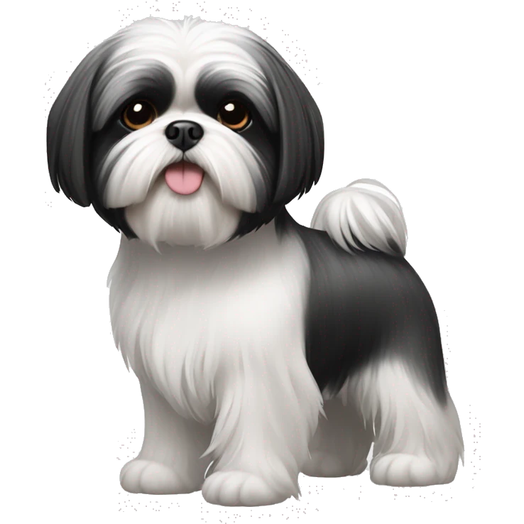 Shih tzu black and white emoji