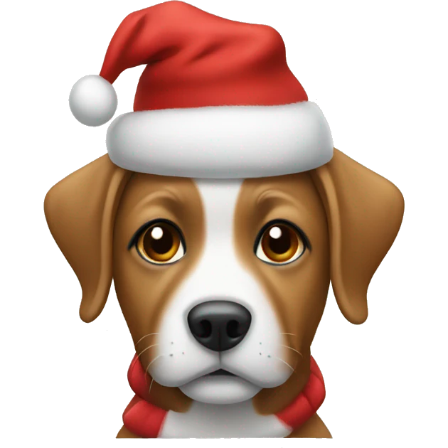 dog in a christmas outfit emoji