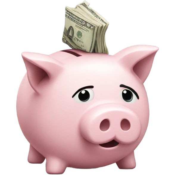 A broken piggy bank emoji