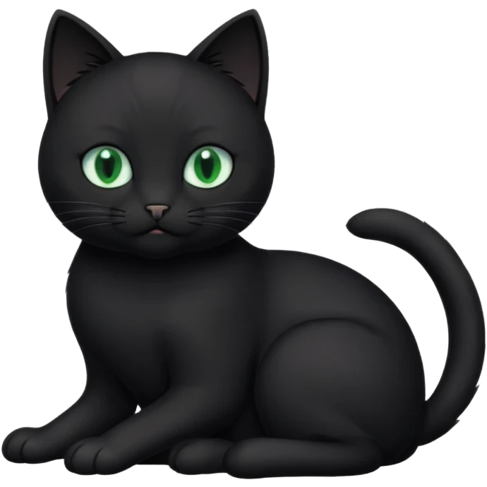 Black cat praying to white cat  emoji