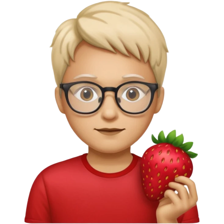 gözlüklü çilek tişörtlü insan emoji