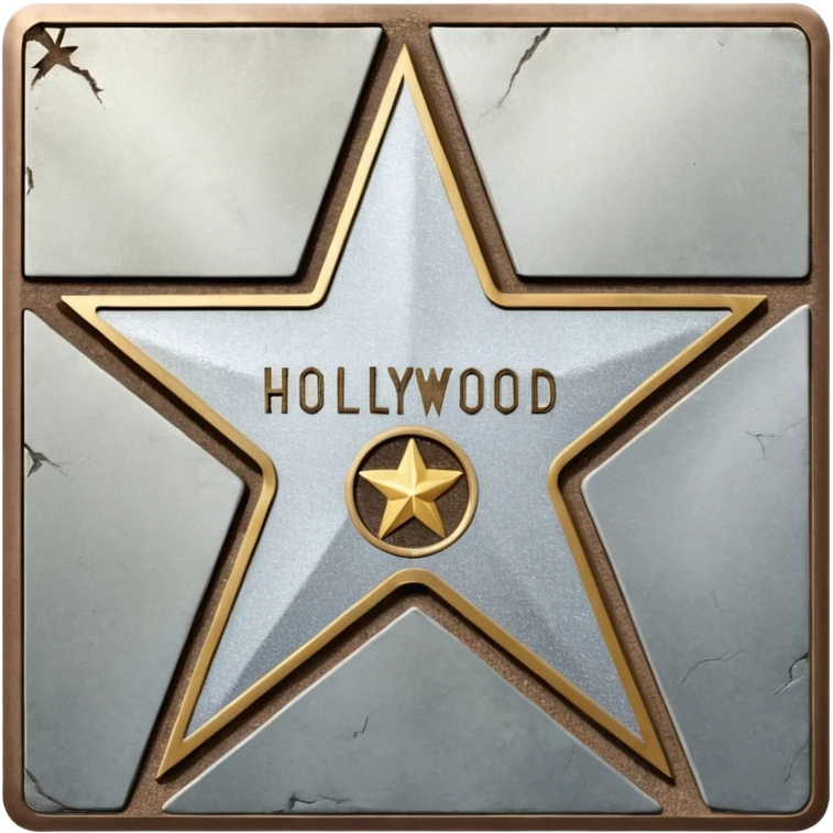 голливудский мемориал в виде звезды, на аллее славы которая в полу и на ней написано HOLLYWOOD  emoji