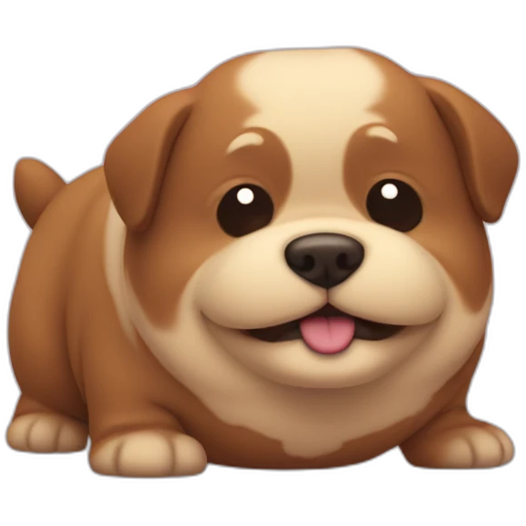 chubby brown dog with a belly emoji