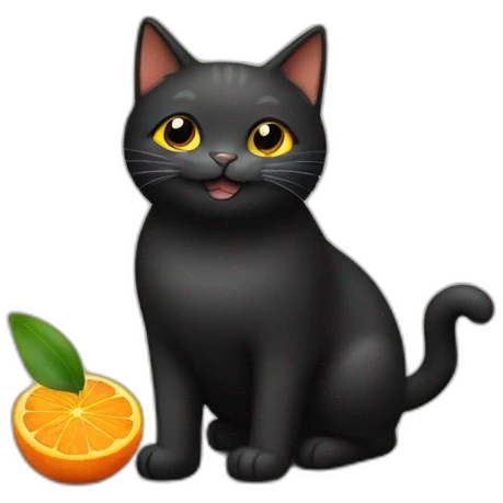 Black Cat anda Orange Cat being happy emoji