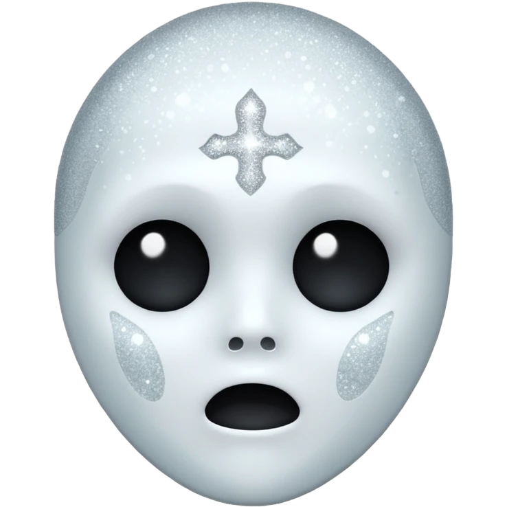 white Ghost face glitter  emoji