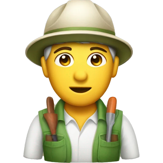 gardener pith helmet emoji