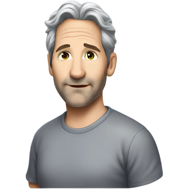 Paul Rudd wearing t-shirt grey hair  emoji