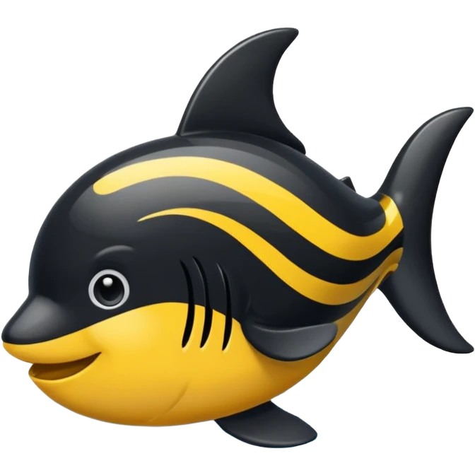 ein schwarzer aal mit gelben streifen emoji