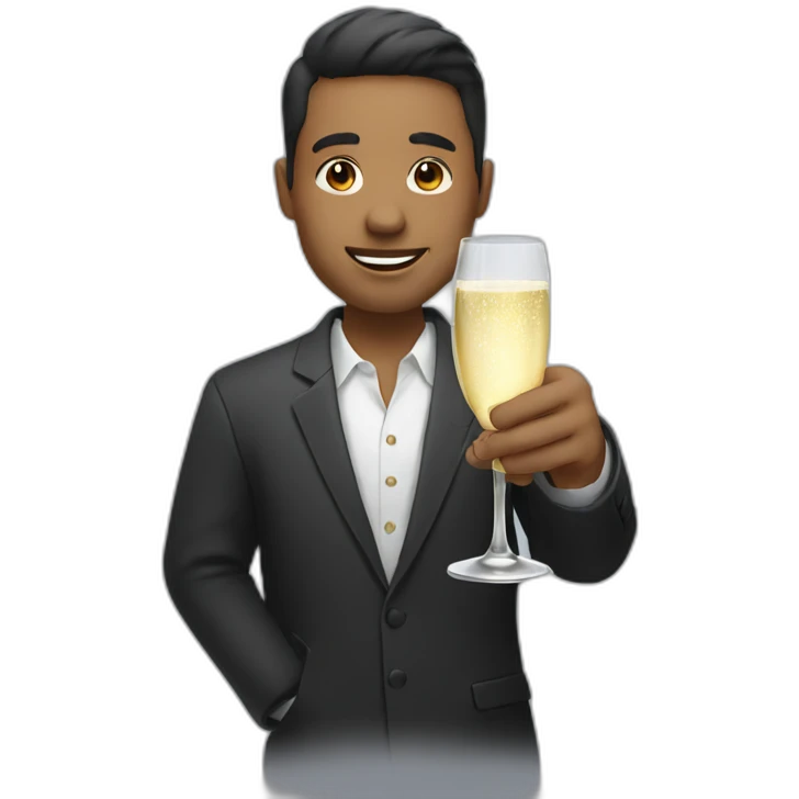 person holding champagne glass emoji