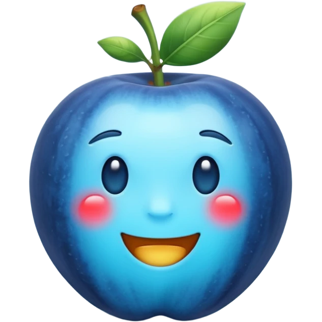  glowing fruit releasing melatonin, calm blue tones, simple emoji style emoji
