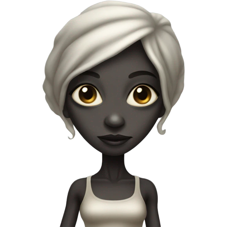 a black alien woman full body emoji