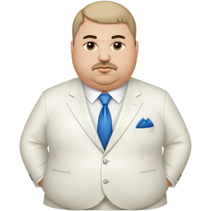 Fat Armenian oligarch with bowlcut wearing white suit emoji