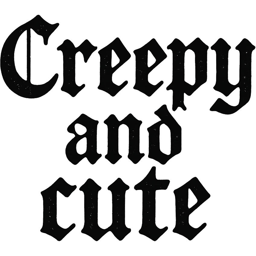 Creepy and cute text, goth emoji
