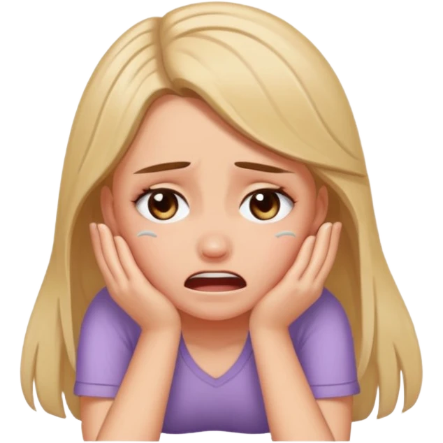 A white girl crying on floor emoji