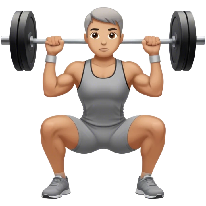 grey clothes athlete weighted squats emoji