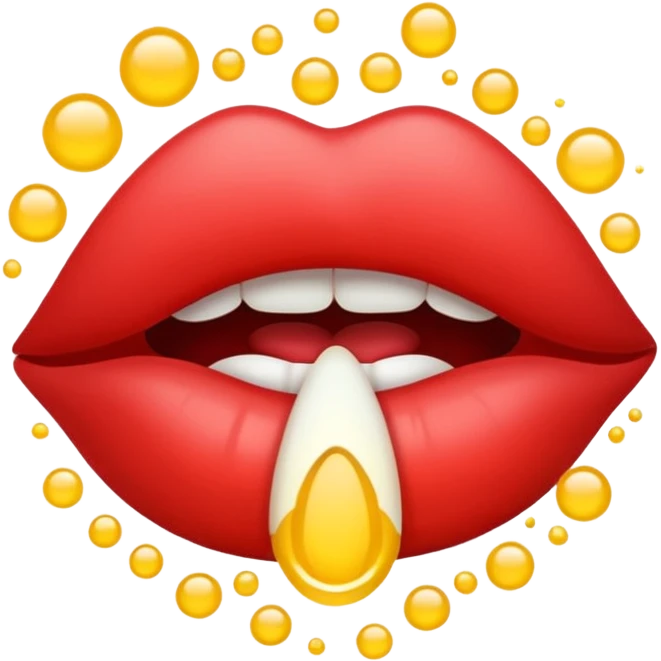 Lips blowing glowing pollen emoji