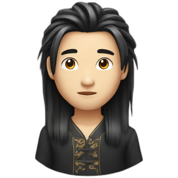 Chinesse boy long hair emoji