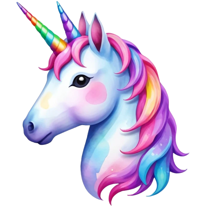Realistic, unicorn watercolor, tiktok logo emoji